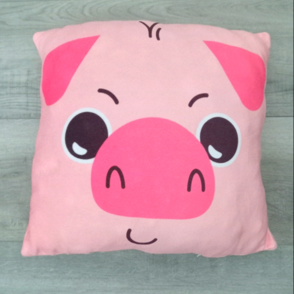 Cute Pink Pig Face Pillow
